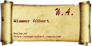 Wimmer Albert névjegykártya